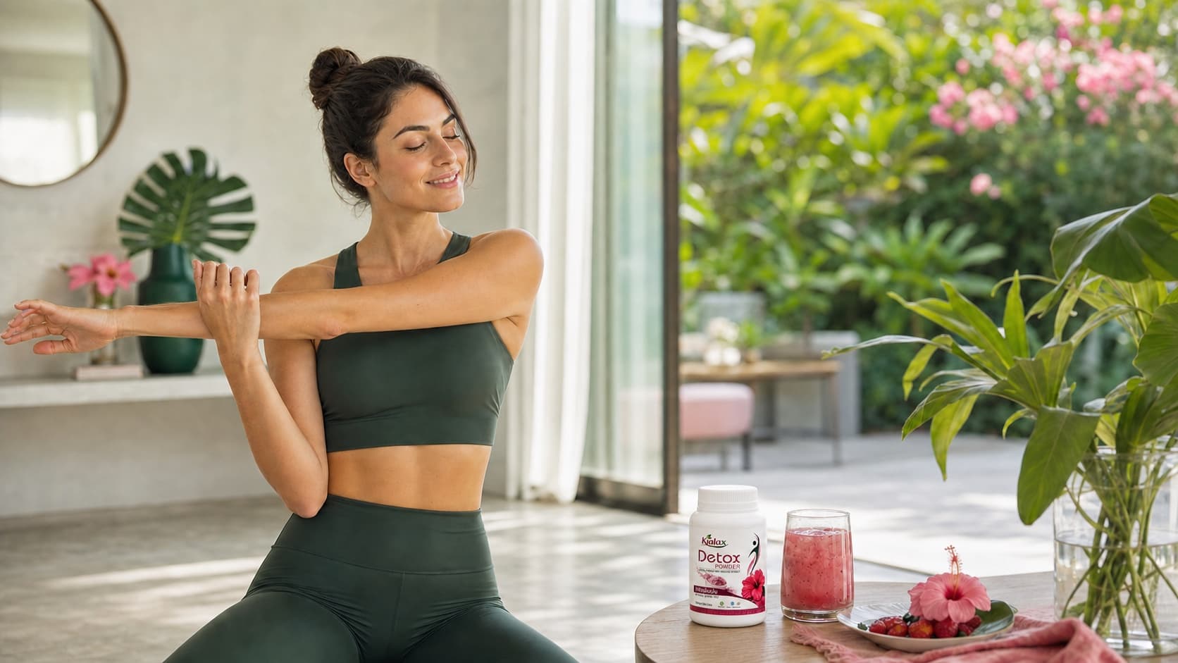 Kialax DETOX ürününü hazırlayan kadın